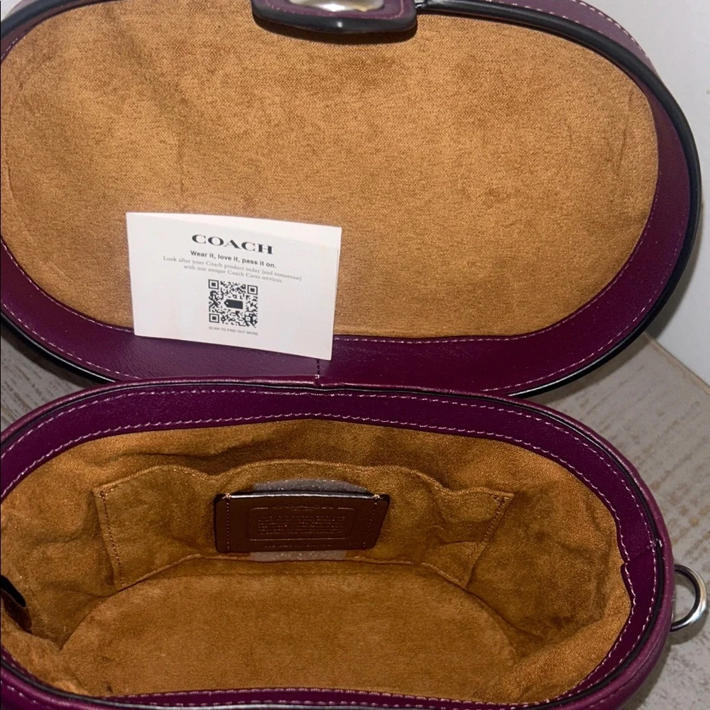 Coach Quilted Mini Top-Handle Bag in Plum